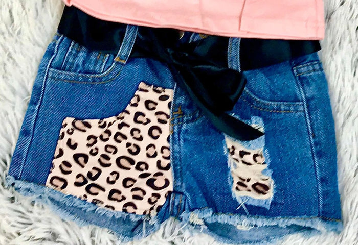 Leopard Distressed Shorts