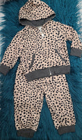 Leopard hooded jogger 2pc