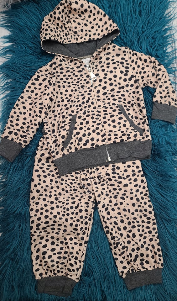 Leopard hooded jogger 2pc