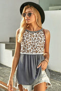 Leopard Ruched tank