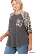 Leopard Sleeve Raglan top