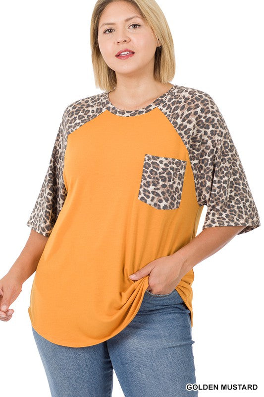 Leopard Sleeve Raglan top