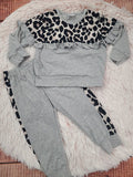leopard/grey jogger suit