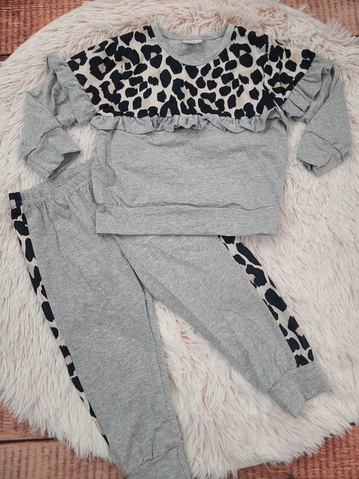 leopard/grey jogger suit