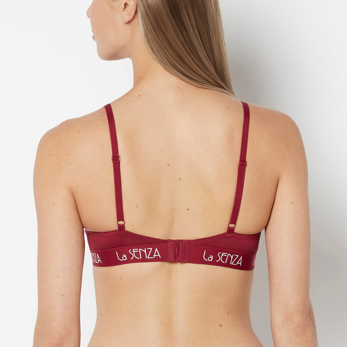 Lightly Lined Demi Cotton bra in Plum Rose