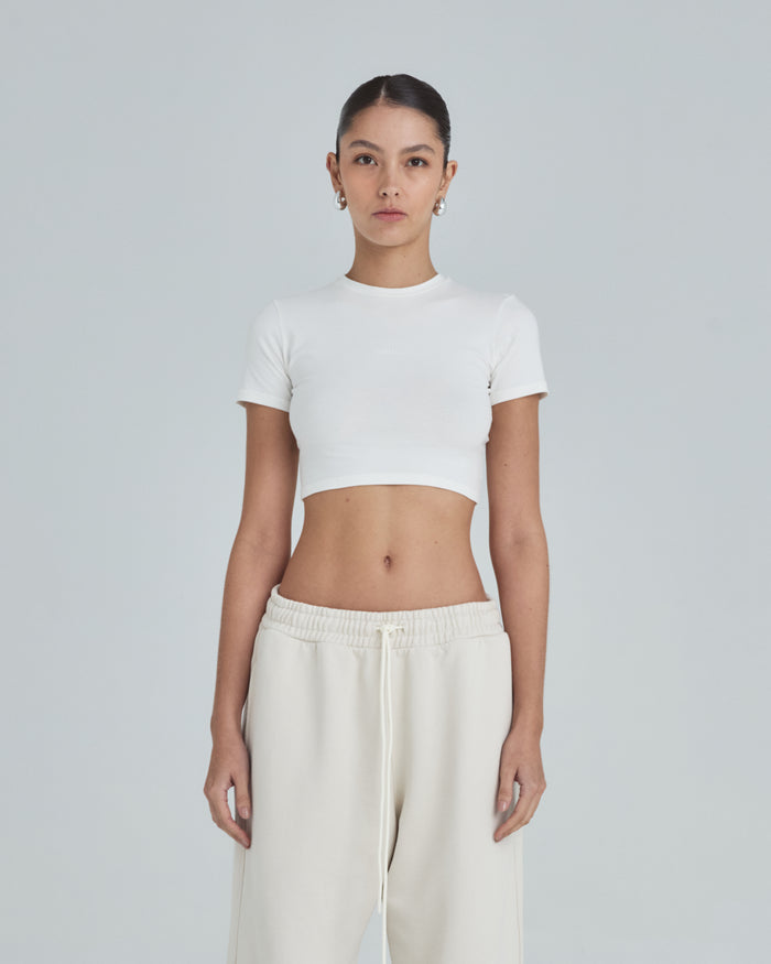 Line Basic Baby Tee White