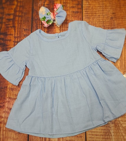 Linen Bell Sleeve Top