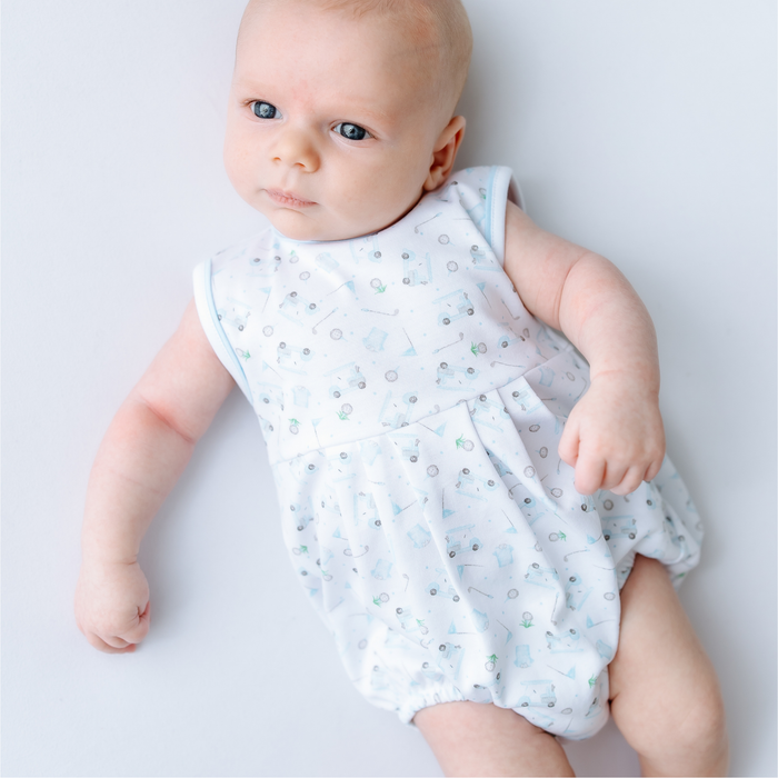Little Golfer Print Bubble - blue