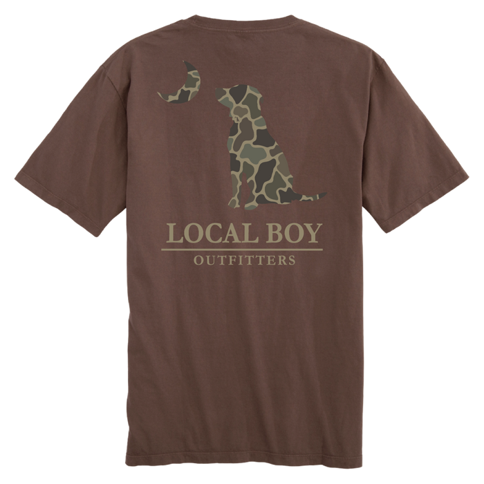 Local boy brush camo dog & moon ss tee