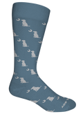 Local boy Dress Socks Smokey blue dog & moon