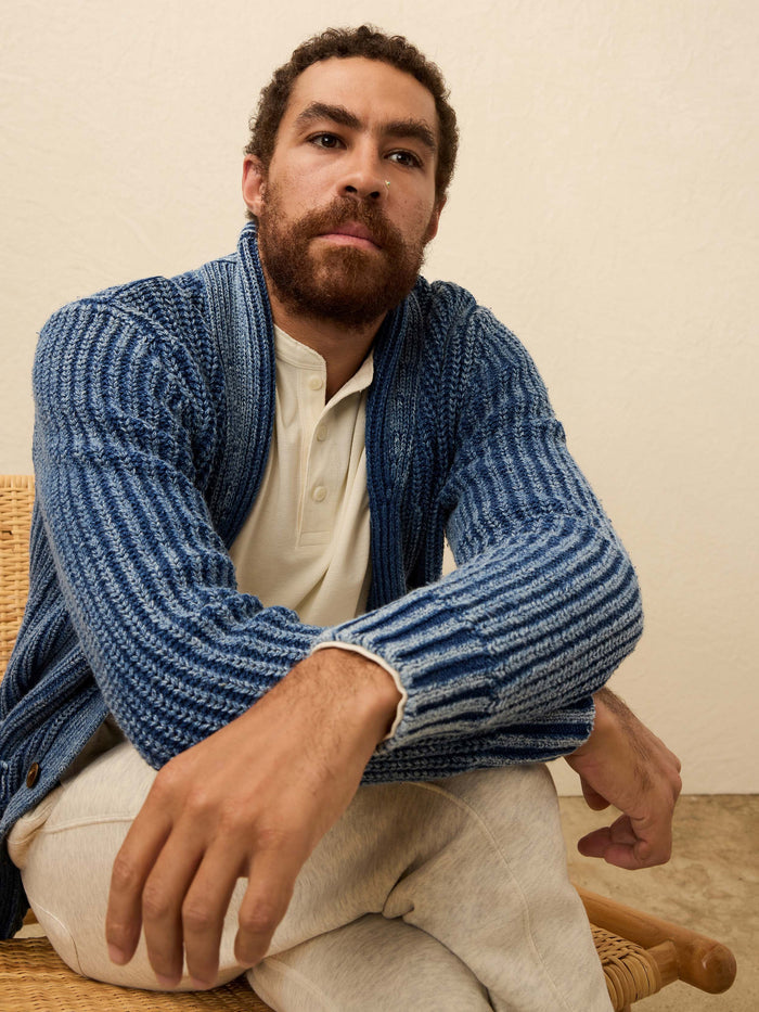 | Long-Sleeve Waffle Henley - Snow | Faherty Brand