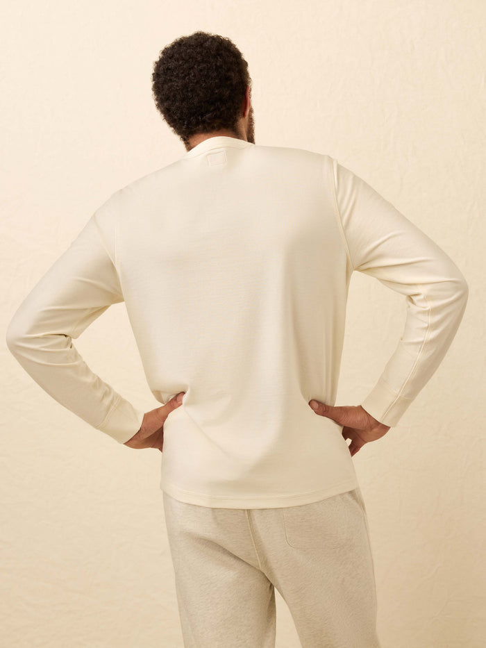 | Long-Sleeve Waffle Henley - Snow | Faherty Brand