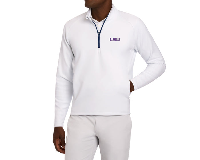 Louisiana State University Rodgers Quarter-Zip: White