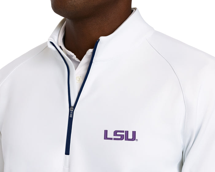 Louisiana State University Rodgers Quarter-Zip: White