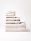 Seashell luxe bath towel set folded with white background |Color:Seashell