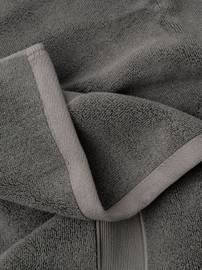 Close up of charcoal luxe towel |Color:Charcoal