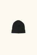 hunter green wool cashmere knit beanie on a white background