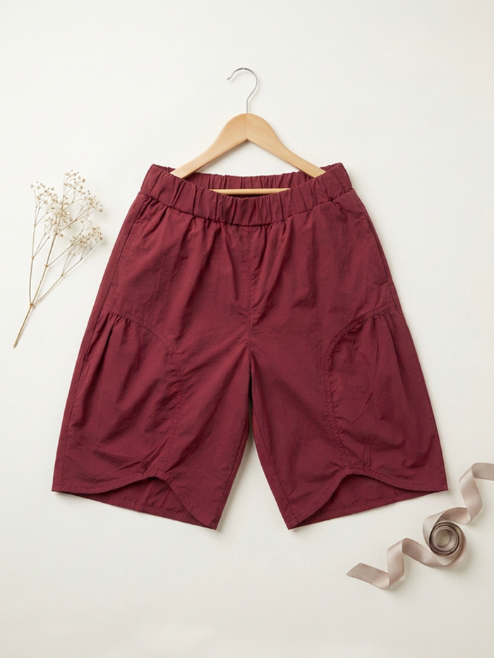 Maroon Ruffle Collar Top & Wide Leg Pants Set