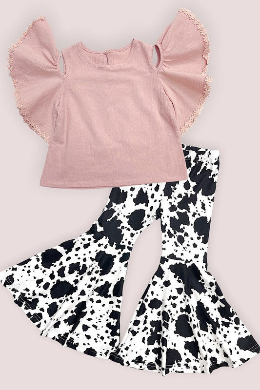 Mauve cold shoulder top