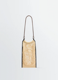 Medium Filt Net Shopping Bag in Nylon mesh and leather, product shot, Front view Net design with leather strap