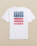 Men’s southern tide Americana Wooden Flag Tee: Classic White