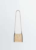 MINI CROSSBODY FILT NET BAG in nylon mesh, leather, product shot, front view collaboration design