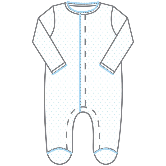 Mini Dots Footie - Blue: