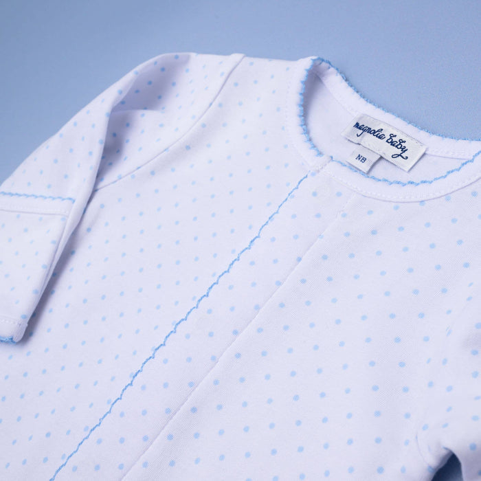 Mini Dots Footie - Blue: