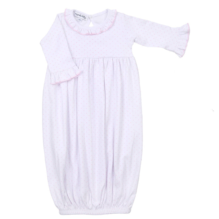Mini Dots Ruffle Gown - Pink