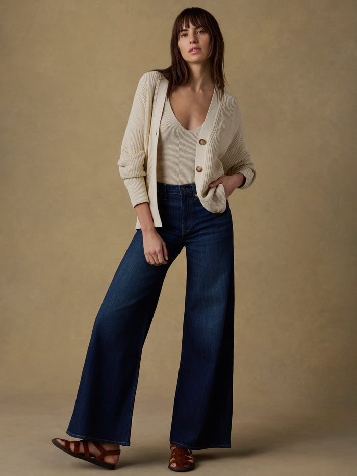 | Miramar Linen Relaxed Cardigan - Summer Sand | Faherty Brand
