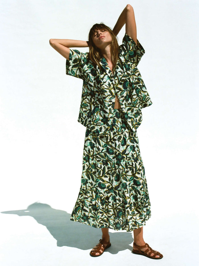 | Montecito Linen Maxi Skirt - Tropics | Faherty Brand