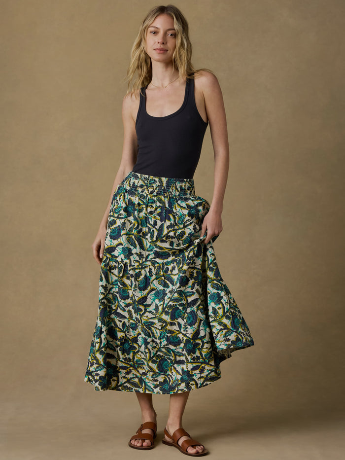 | Montecito Linen Maxi Skirt - Tropics | Faherty Brand