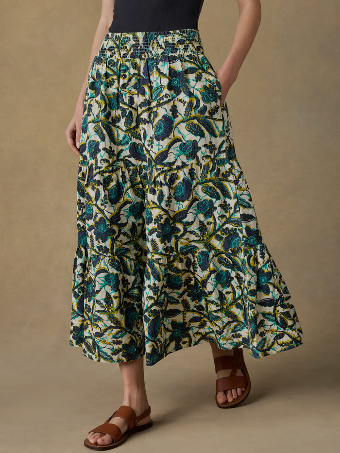 | Montecito Linen Maxi Skirt - Tropics | Faherty Brand