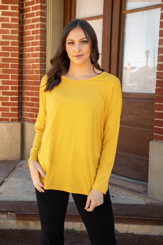 Mustard Dolman Cinched top