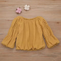 Mustard Linen LS Top