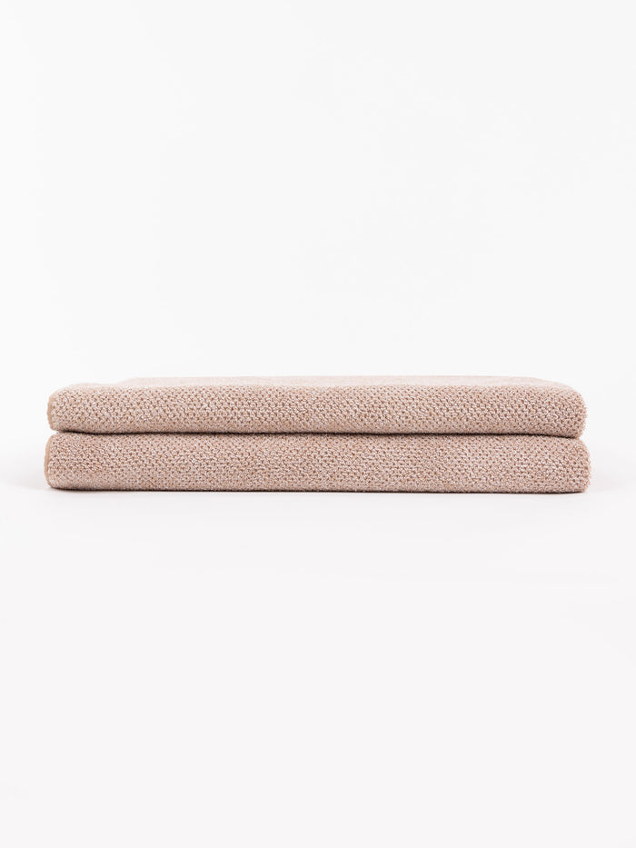 A pair of folded Nantucket Bath Sheets |Color:Heathered Clay