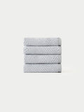 Nantucket Wash Cloths in the color Heathered Harbor Mist. The Wash Cloths are neatly folded. The photo of the wash cloths was taken with a white background.|Color:Heathered Harbor Mist