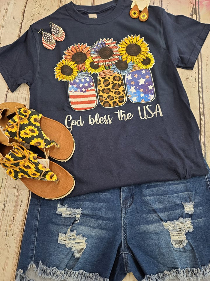 Navy God Bless the USA shirt