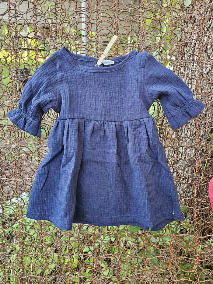 Navy Linen Dress