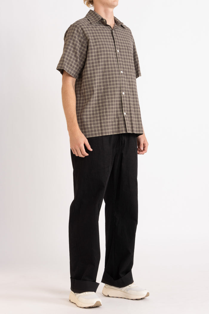 Nikolas Check Hemp Cotton Short Sleeve Shirt