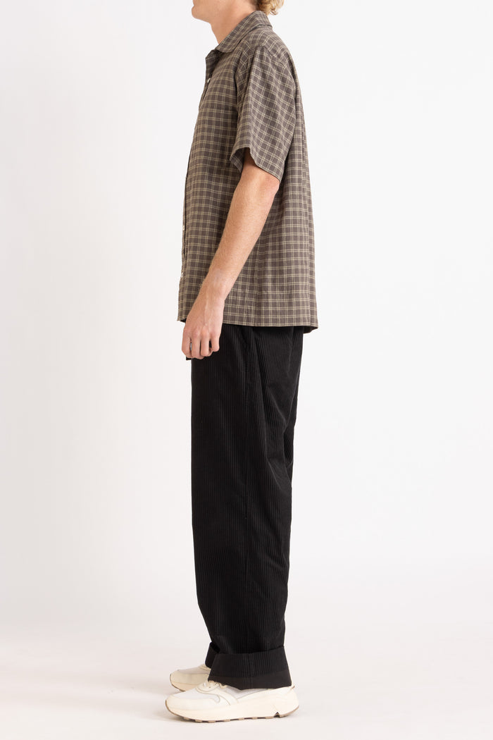 Nikolas Check Hemp Cotton Short Sleeve Shirt