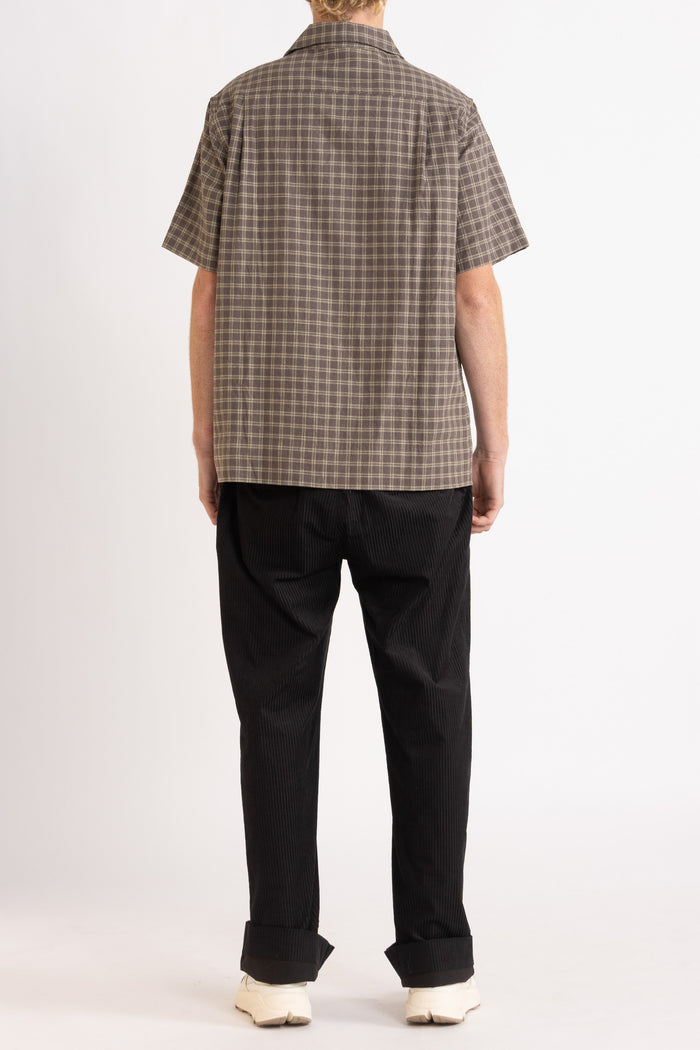 Nikolas Check Hemp Cotton Short Sleeve Shirt