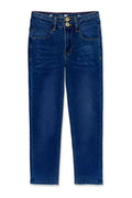 Non-Distressed Dk Wash Straight Leg Jeans