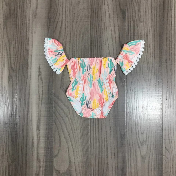 Off Shoulder Cactus Romper