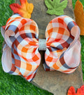 Orange Plaid Double Stack Bows