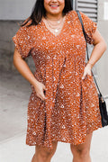 Orange white dress