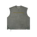 Pain Is Temporary Distressed Grommet Eyelet Tank Top