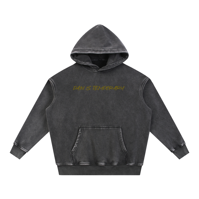 Pain Is Temporary Snow Wash Fleece Oversize Hoodie