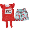 Peace Love Crawfish tie Set