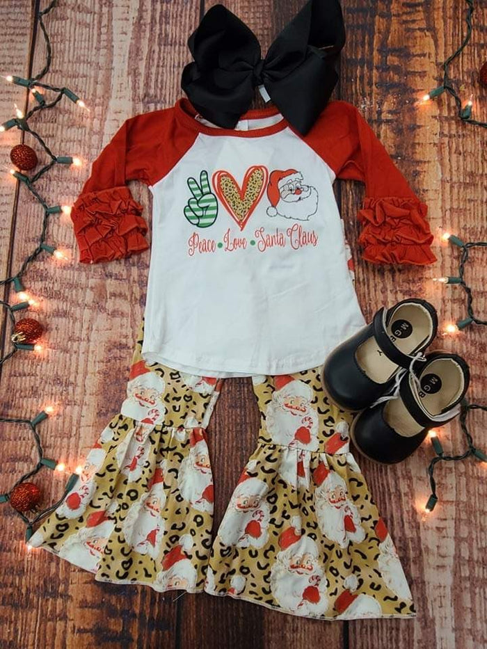 Peace Love Santa Bell 2pc